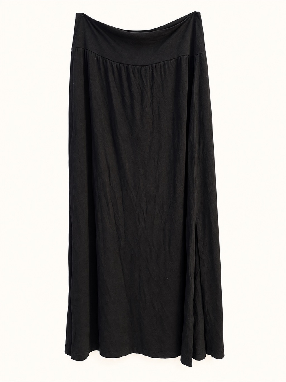 I.N. Studio Woman Black Maxi Skirt Side Slit Plus Size 1X - Picture 2 of 5